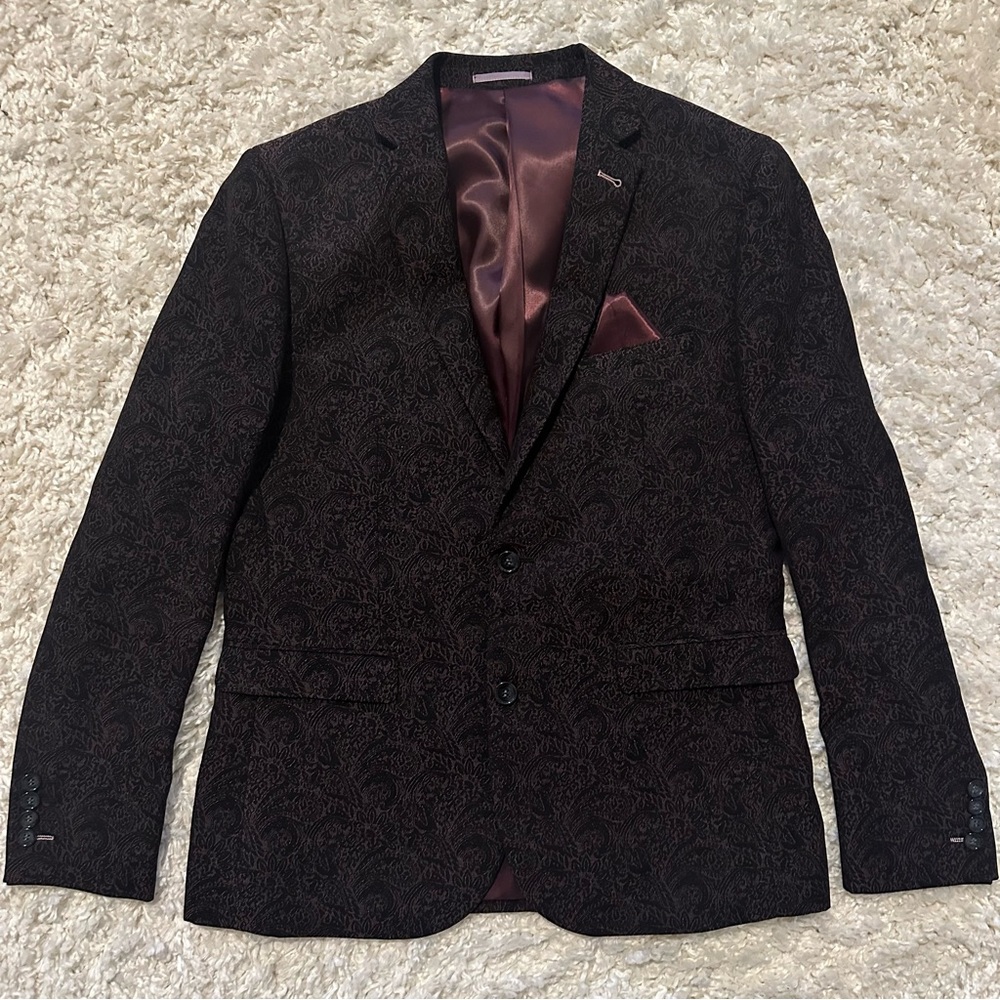 Baroque Print Suit burgundy
